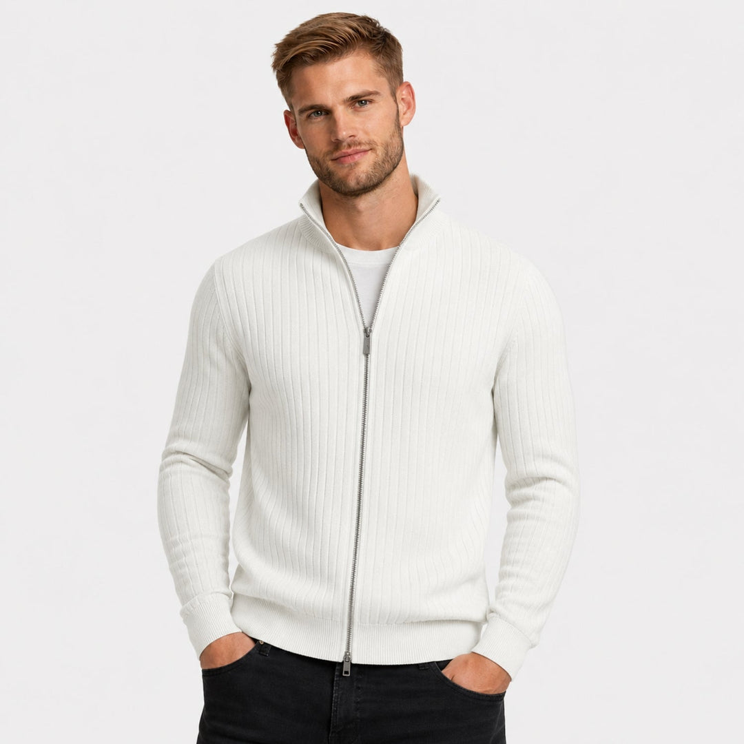 Men's Rib Knit Zip Cardigan