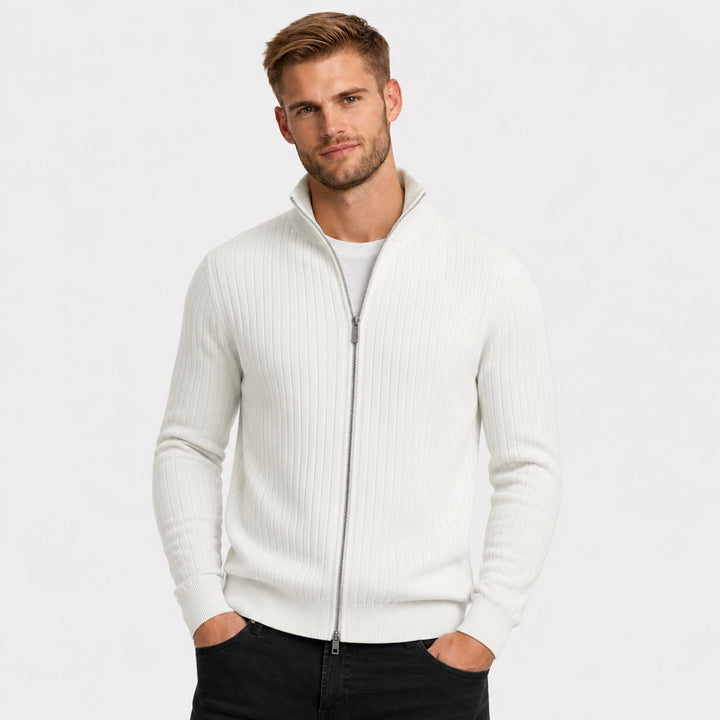 Men's Rib Knit Zip Cardigan