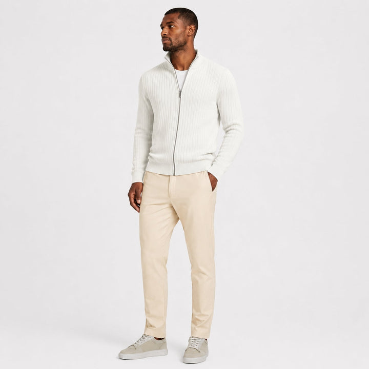 Men's Rib Knit Zip Cardigan