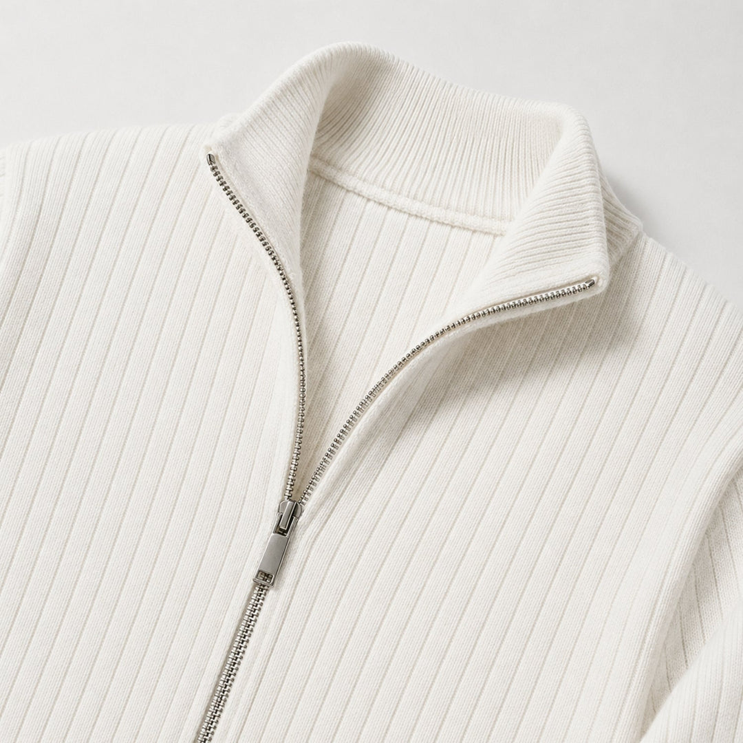Men's Rib Knit Zip Cardigan