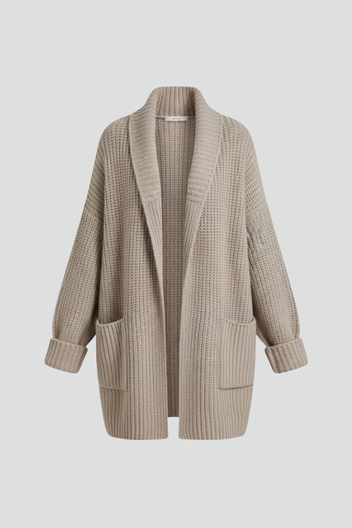 Eliana | Chunky Shawl Collar Longline Cardigan