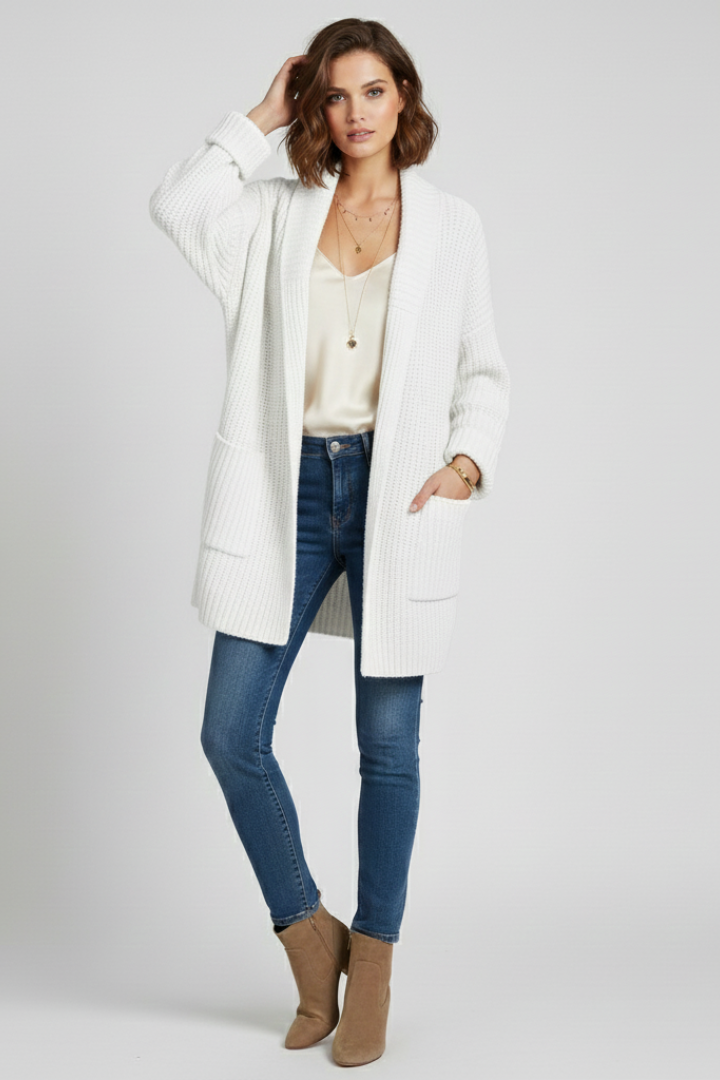 Oversized Chunky Knit Open Front Cardigan