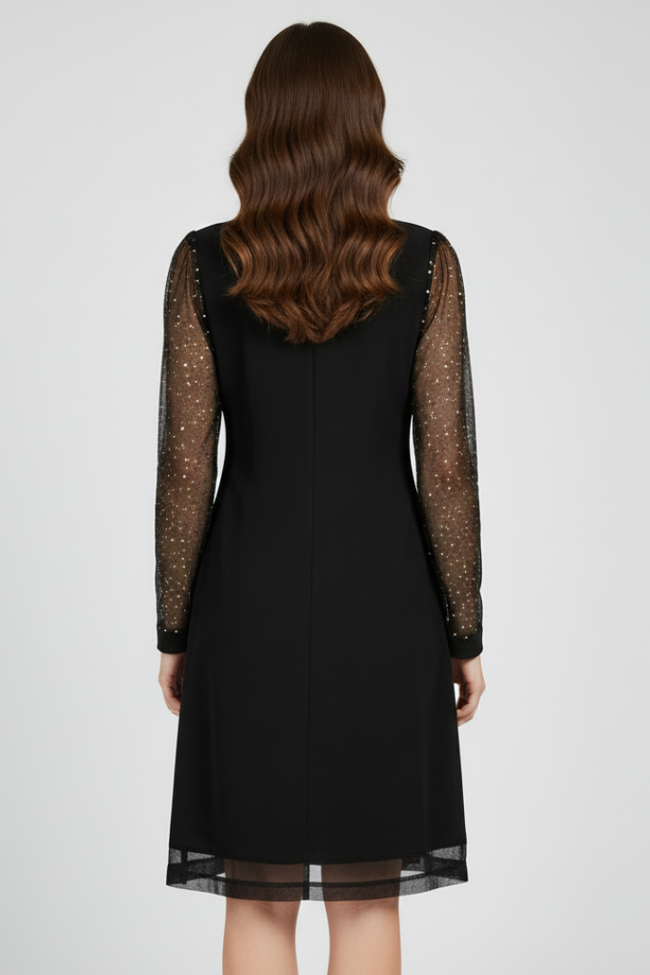 Elisa | Elegant Sequin Sleeve V Neck Cocktail Dress
