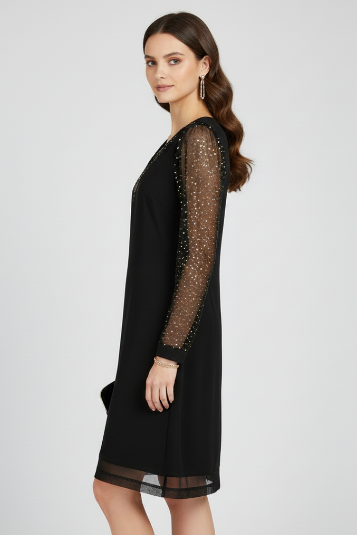 Elisa | Elegant Sequin Sleeve V Neck Cocktail Dress