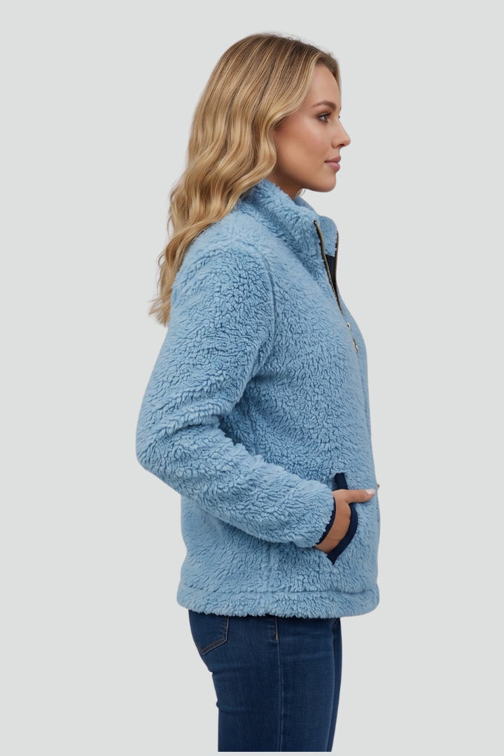 Chloe | Textured Long Sleeve Fleece Jacket