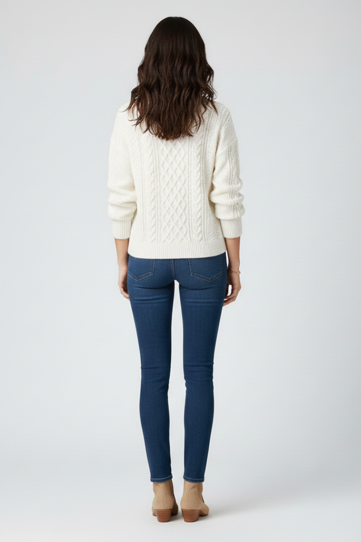 Women's Cable Knit Crew Neck Jumper
