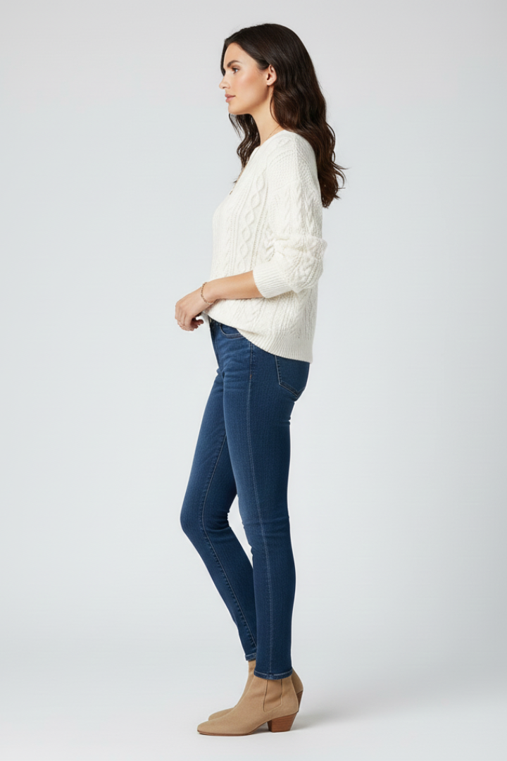 Women's Cable Knit Crew Neck Jumper
