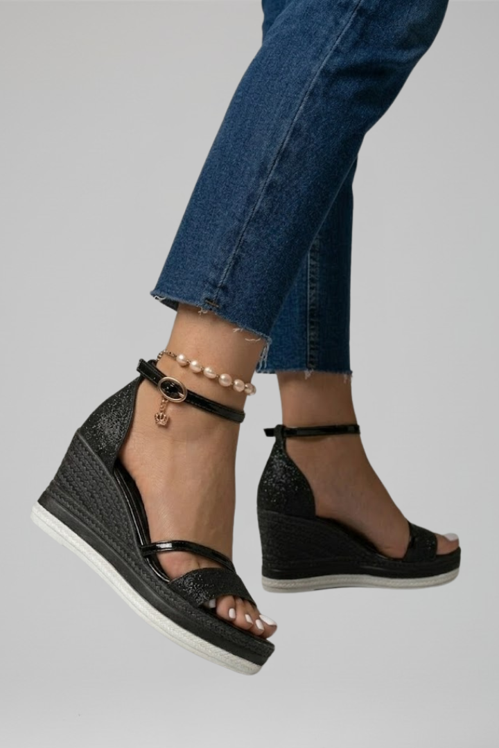 Women's Orthopedic Ankle Strap Espadrille Wedge Sandals