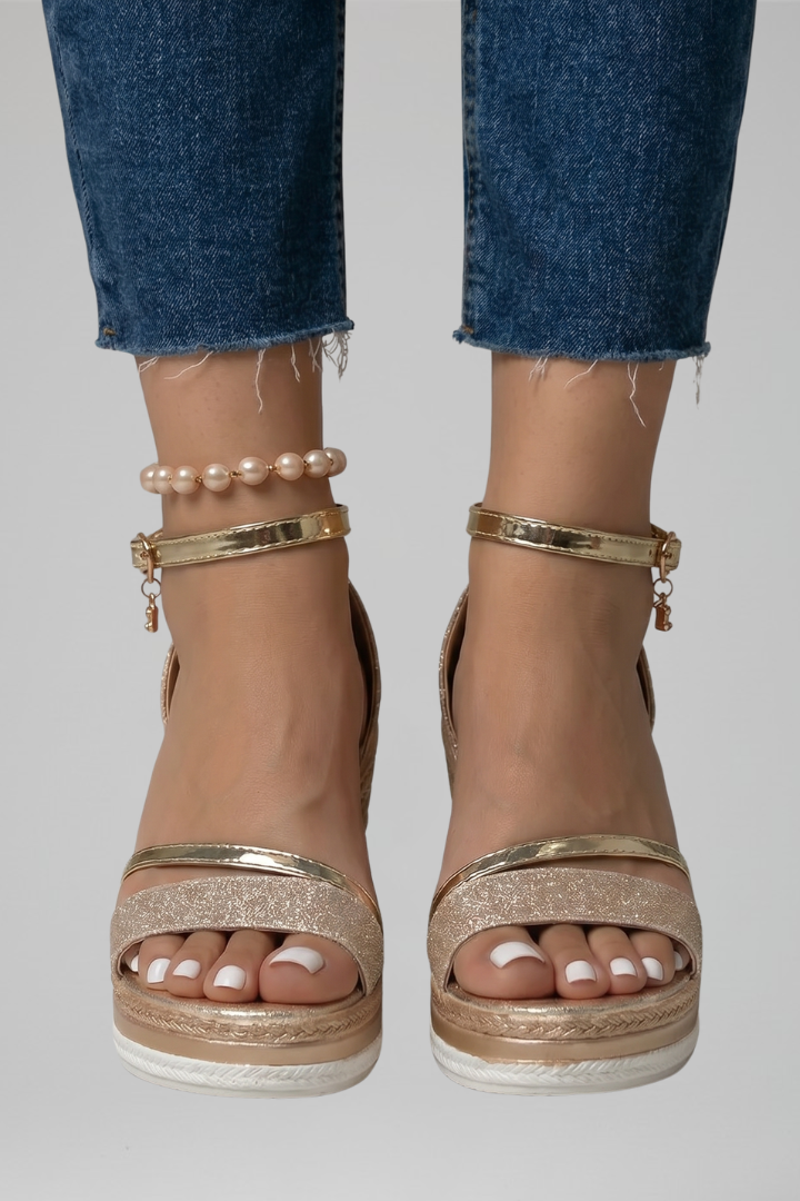 Women's Orthopedic Ankle Strap Espadrille Wedge Sandals
