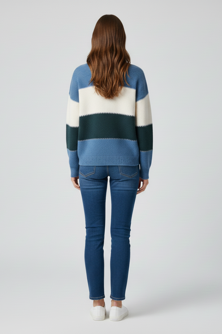 Striped Crew Neck Knit Sweater