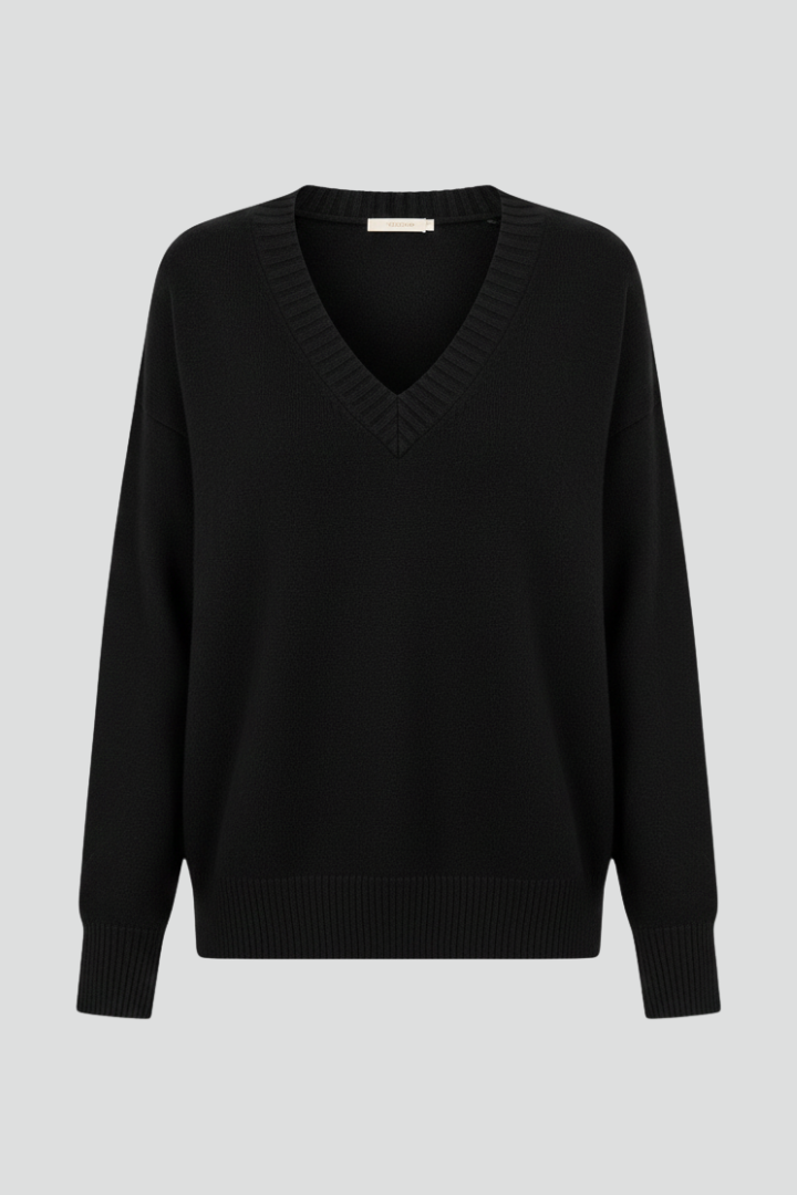 Long Sleeve V Neck Knit Sweater for Women
