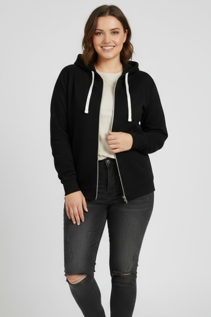 Women's Zip Up Hoodie with Drawstring