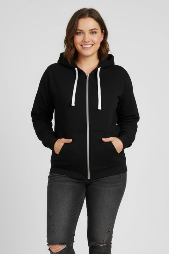 Women's Zip Up Hoodie with Drawstring