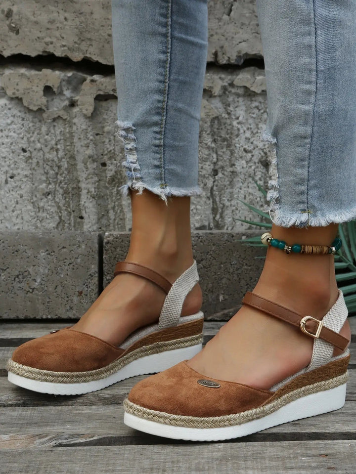 Willow | Closed Toe Slingback Wedge Sandals