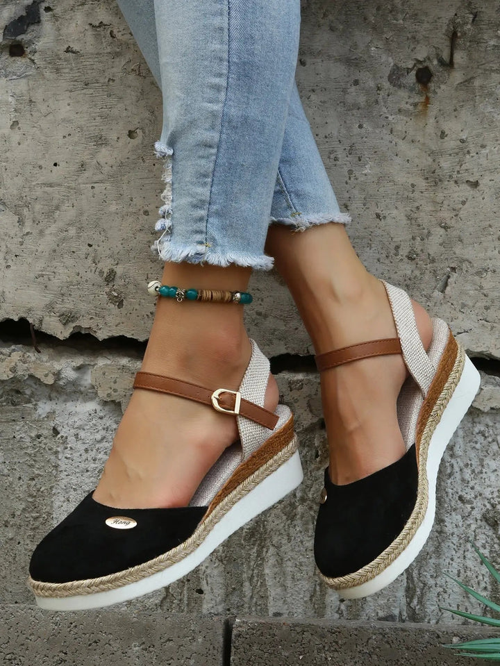 Willow | Closed Toe Slingback Wedge Sandals