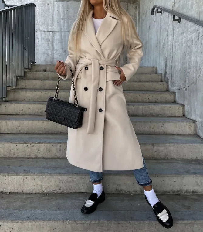 Belted Double Breasted Trench Coat