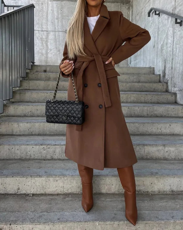 Belted Double Breasted Trench Coat
