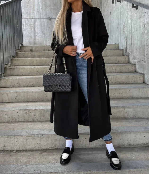 Belted Double Breasted Trench Coat