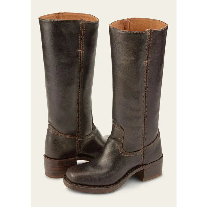 Sienna | Mid Calf Leather Block Heel Boots