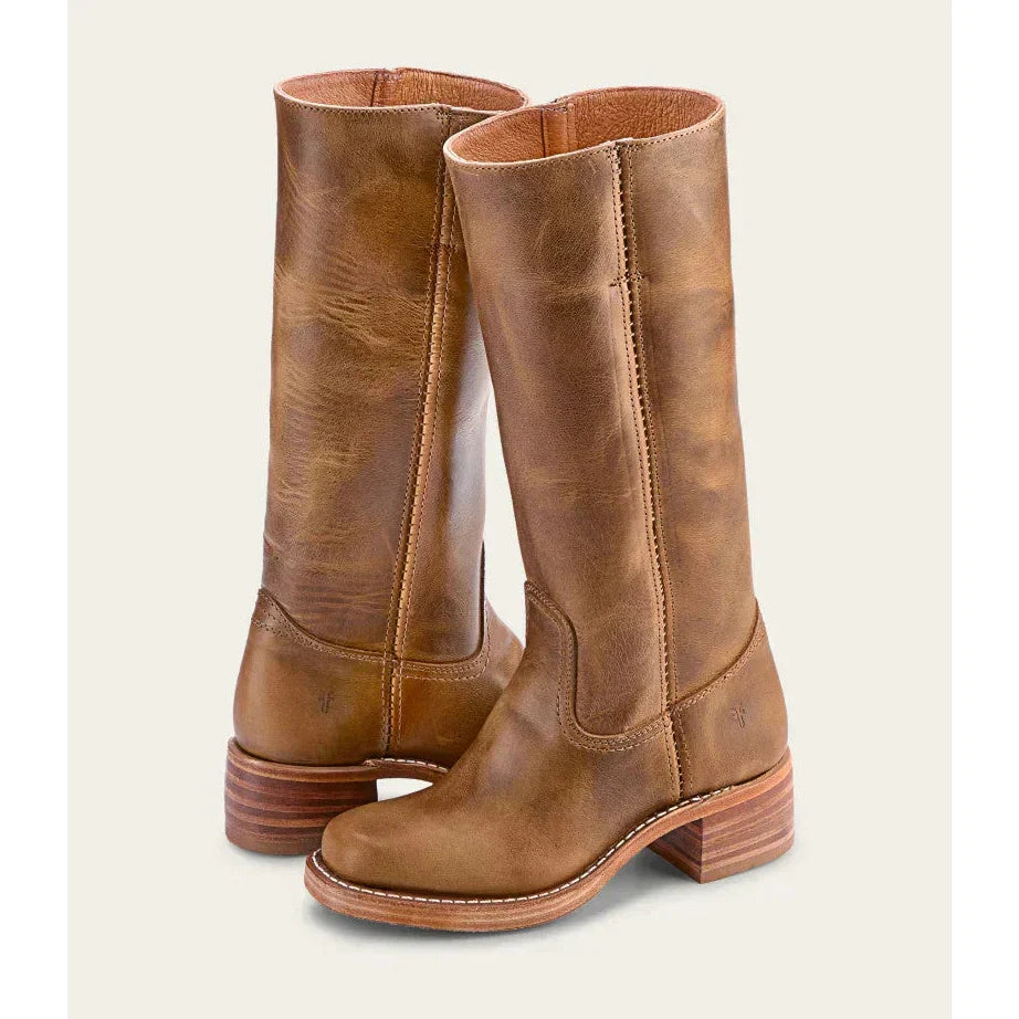 Sienna | Mid Calf Leather Block Heel Boots