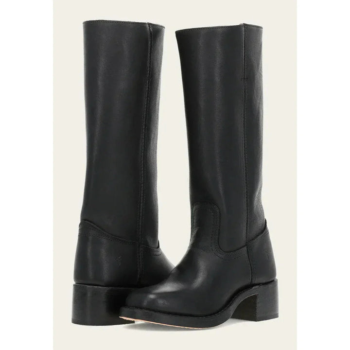 Sienna | Mid Calf Leather Block Heel Boots