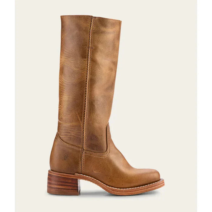Sienna | Mid Calf Leather Block Heel Boots