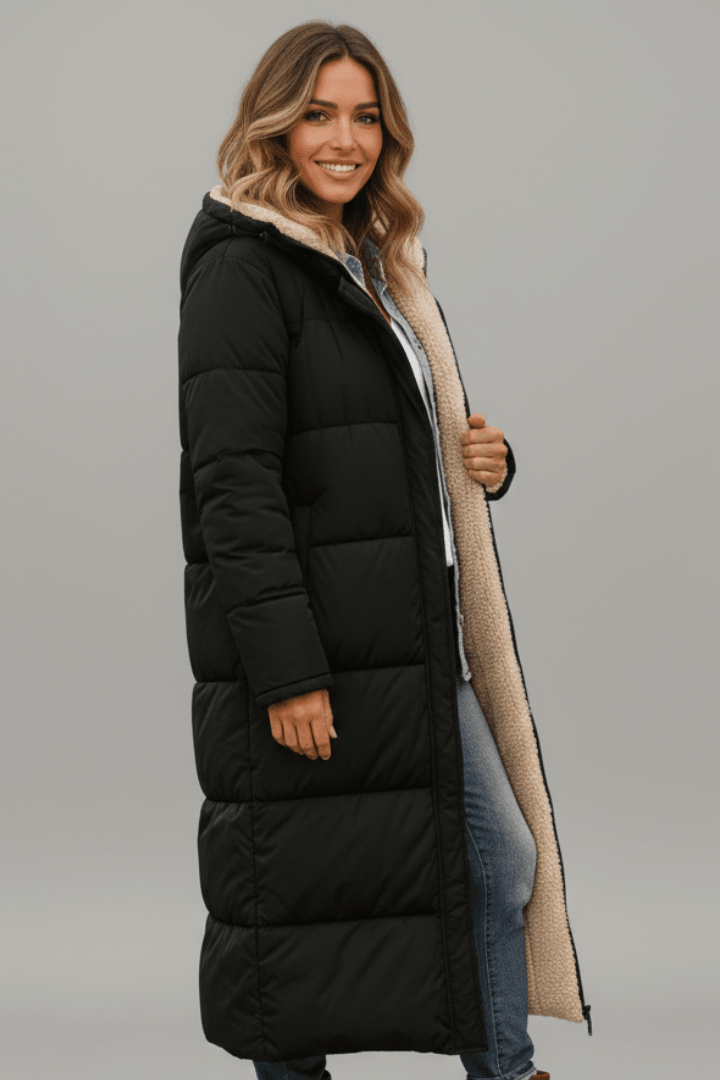 Hooded Longline Winter Puffer Coat