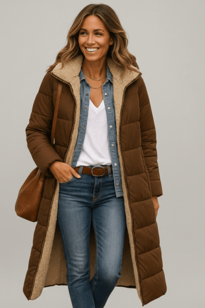 Hooded Longline Winter Puffer Coat