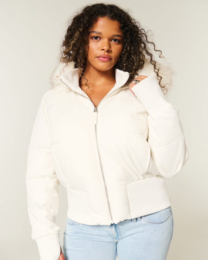 Sabrina | Faux Fur Trim Hooded Puffer Jacket