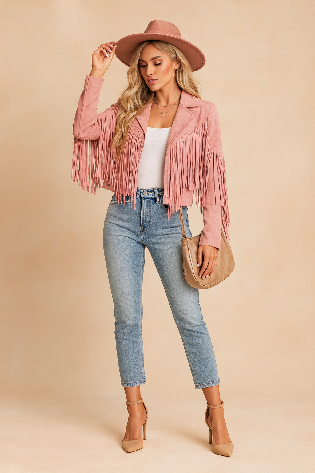 Western Fringe Cropped Women's Jacket