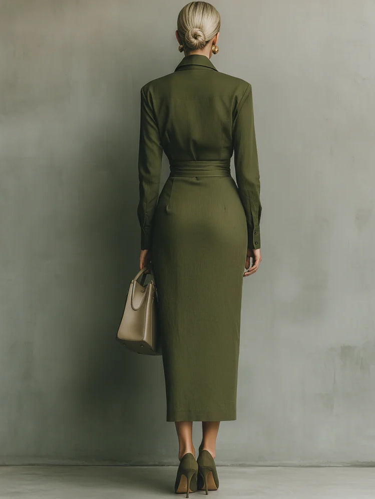 Emilia | Tailored Long Sleeve Wrap Dress