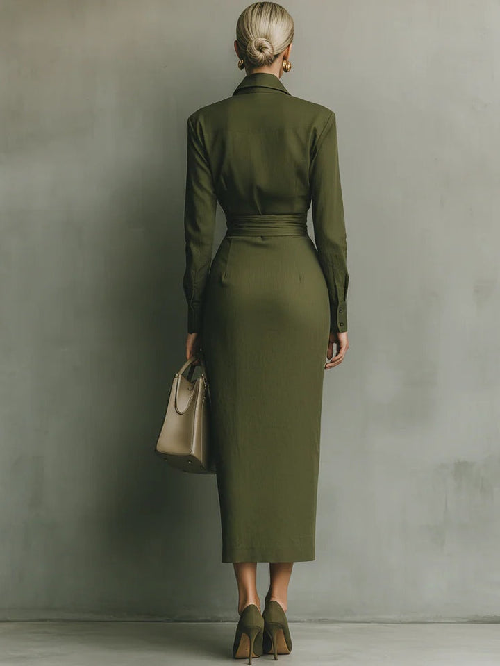 Emilia | Tailored Long Sleeve Wrap Dress