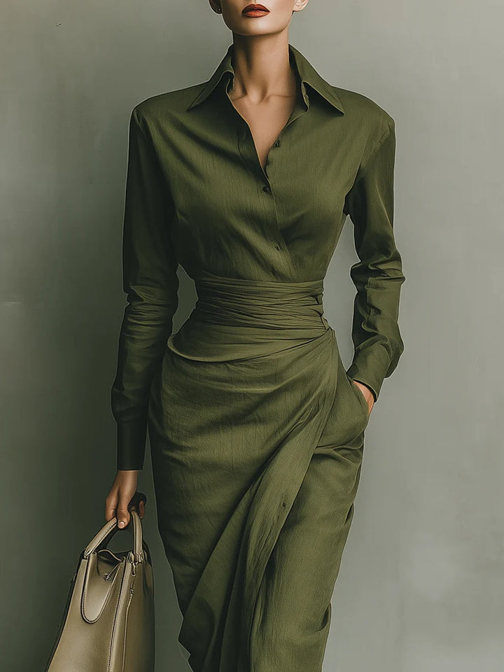 Emilia | Tailored Long Sleeve Wrap Dress