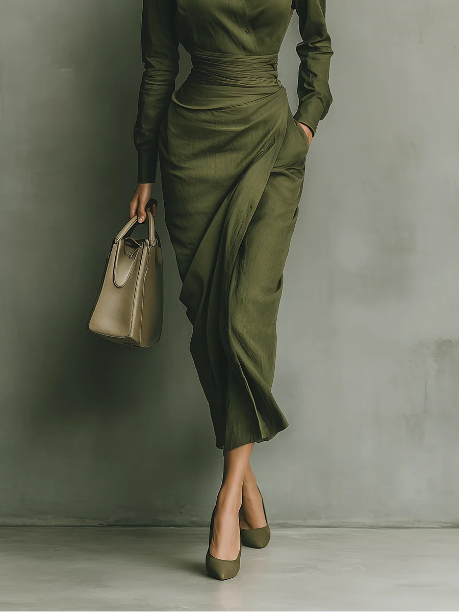 Emilia | Tailored Long Sleeve Wrap Dress