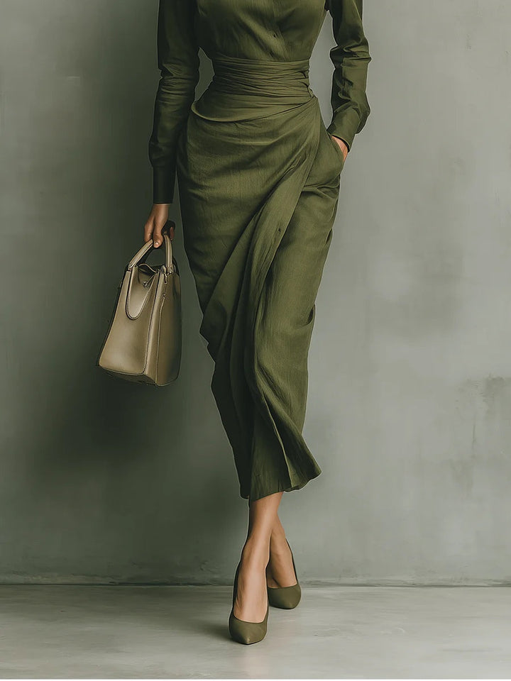 Emilia | Tailored Long Sleeve Wrap Dress