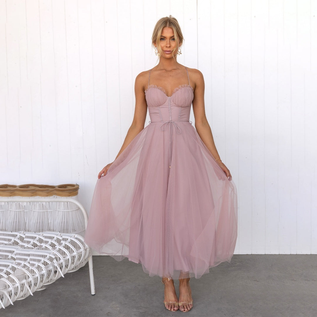 Chloe | Wedding Guest Sweetheart Neck Midi Dress