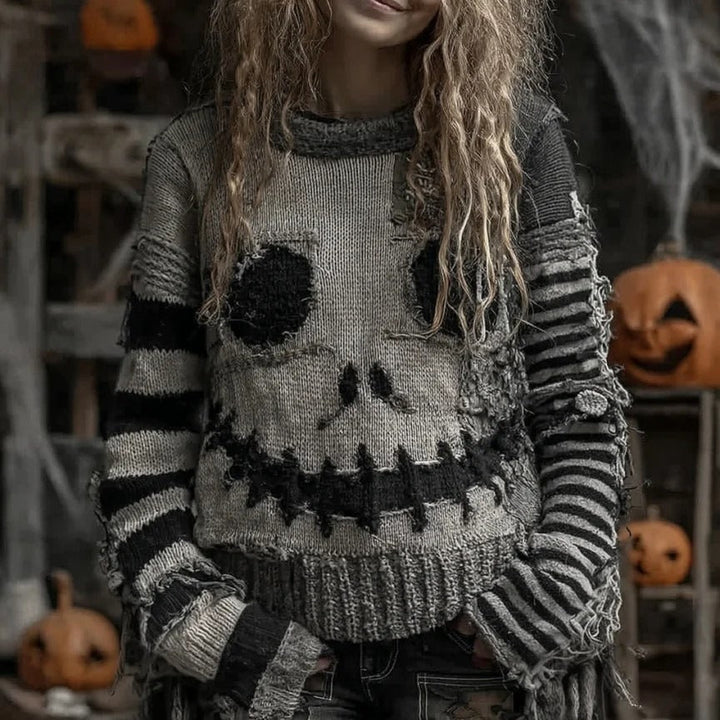Men's Halloween Pumpkin Bat Knit Sweater