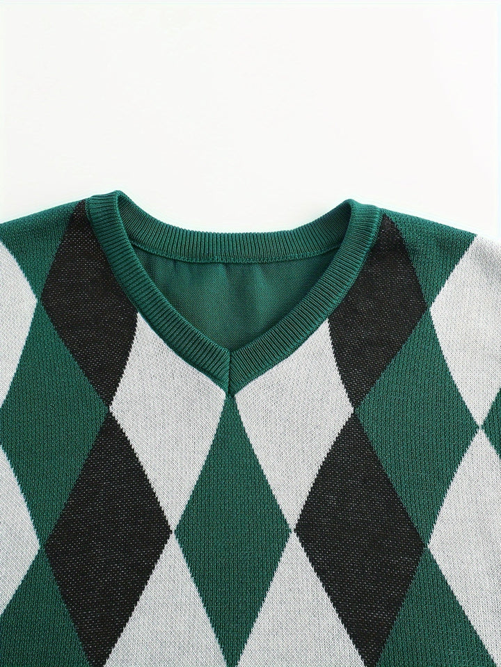 Men's Argyle Knit Sweater Vest