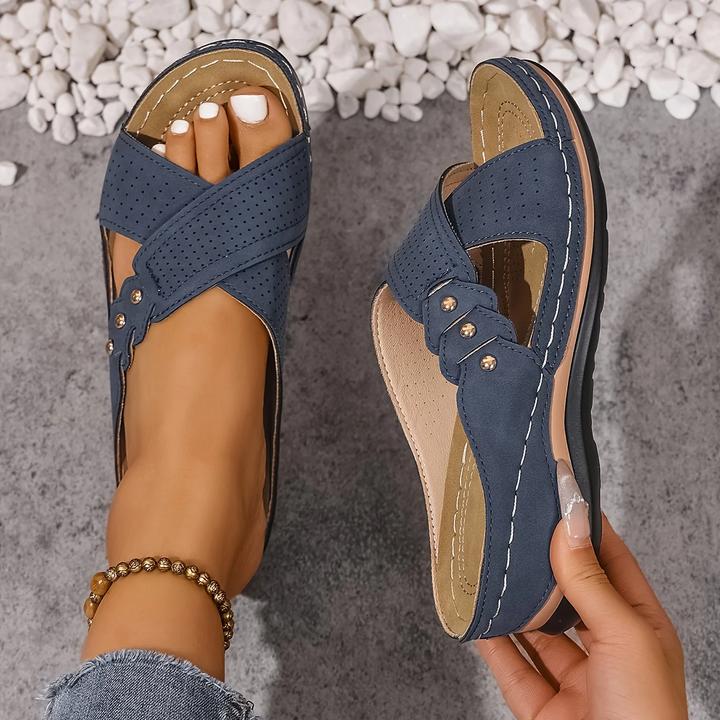 Women's Cross-Strap Wedge Sandals