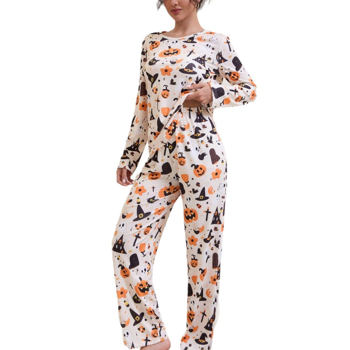 Women's Halloween Pumpkin Print Pyjama Set