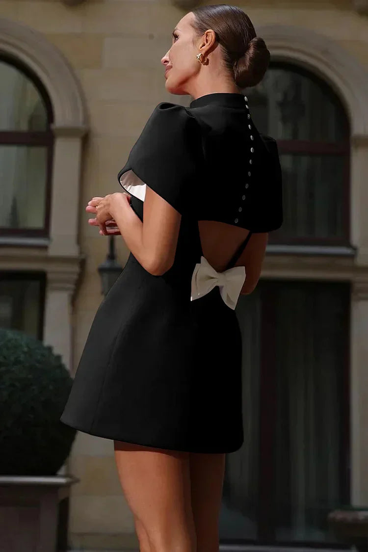 Isabella | Elegant Short Sleeve Mini Cocktail Dress