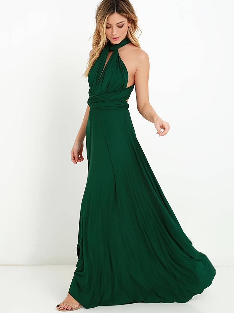 Hannah | Sleeveless Wrap Waist Evening Maxi Dress
