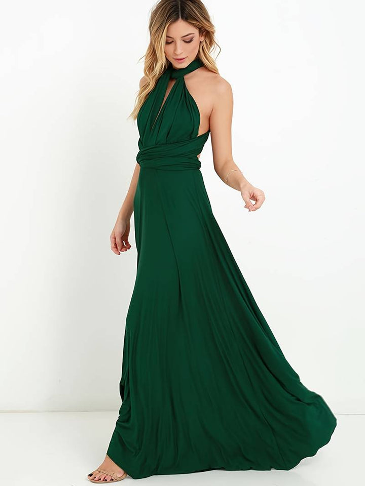 Hannah | Sleeveless Wrap Waist Evening Maxi Dress