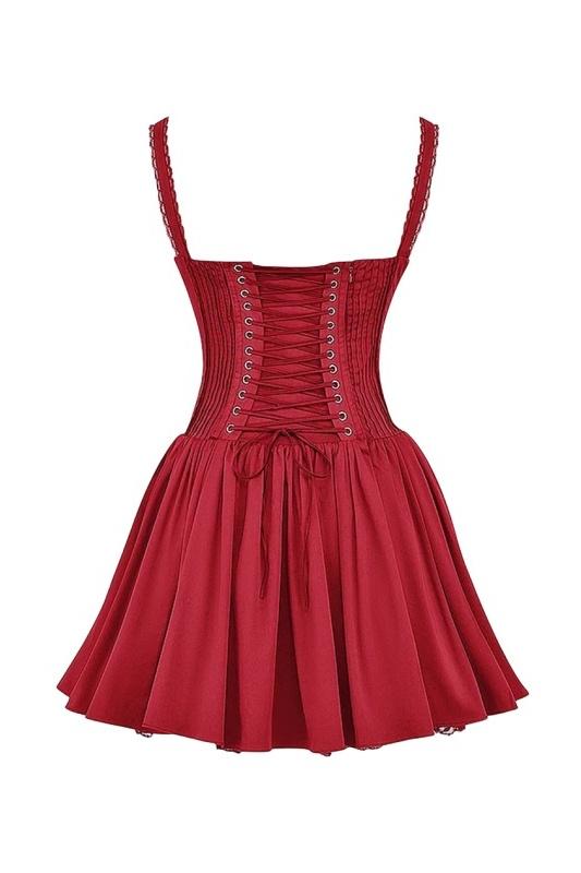 Rosalie | Corset Lace Trim Mini Dress