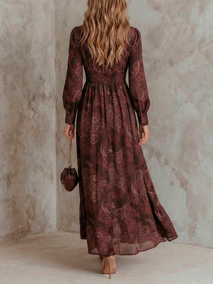 Serena | Vintage Long Sleeve Occasion Maxi Dress