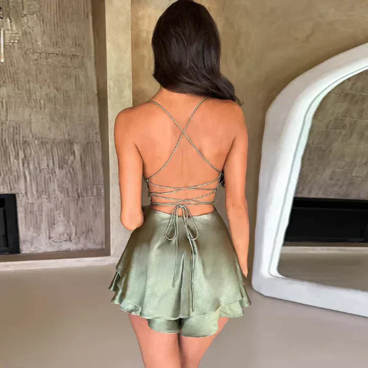 Sophia | Spaghetti Strap Mini Cocktail Dress