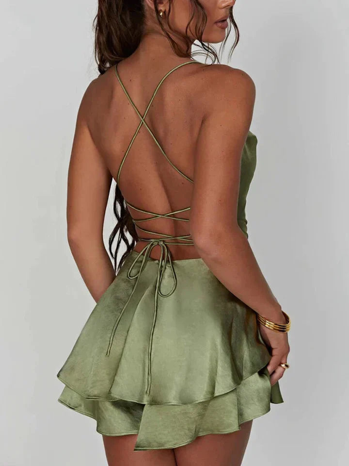 Sophia | Spaghetti Strap Mini Cocktail Dress