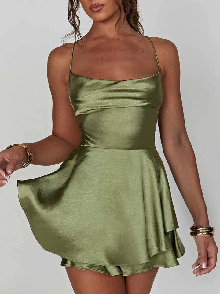Sophia | Spaghetti Strap Mini Cocktail Dress