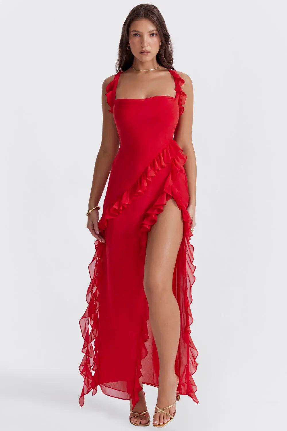 Lucia | Ruffle Trim Occasion Maxi Dress