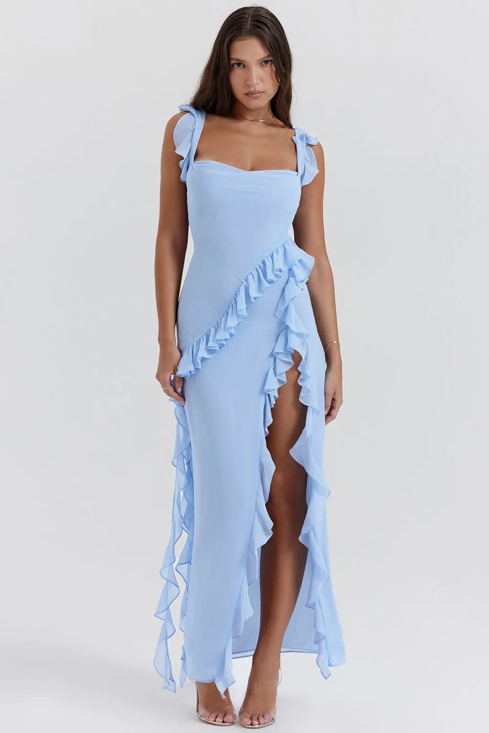 Lucia | Ruffle Trim Occasion Maxi Dress